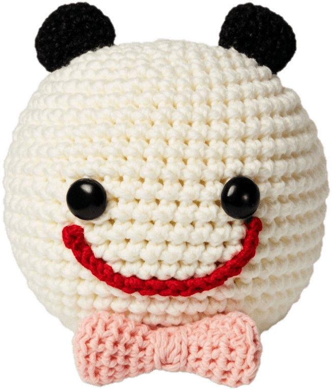 Kuno, the first hand-crocheted panda plushie